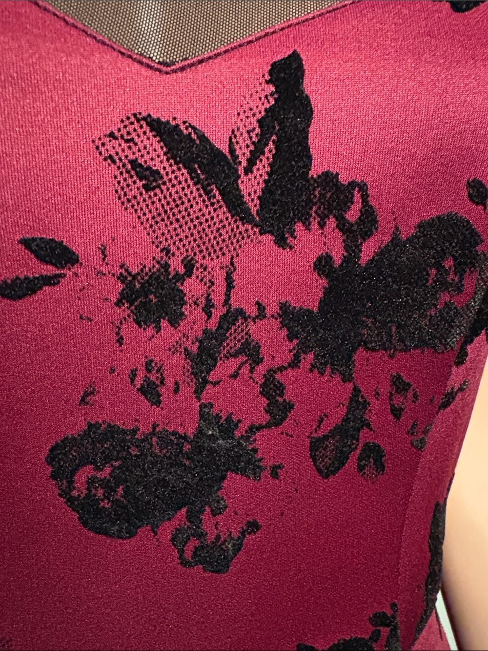 Trixxi Y2K Purple Floral Fit & Flare Dress with Sheer Black Yoke Small 2/4/6 Jrs - Picture 4 of 17